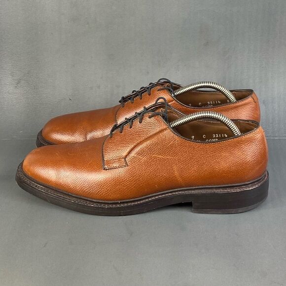 Allen Edmonds Leeds Pebble Grain Brown Leather Derby Dress Shoes mens 9 main image 9